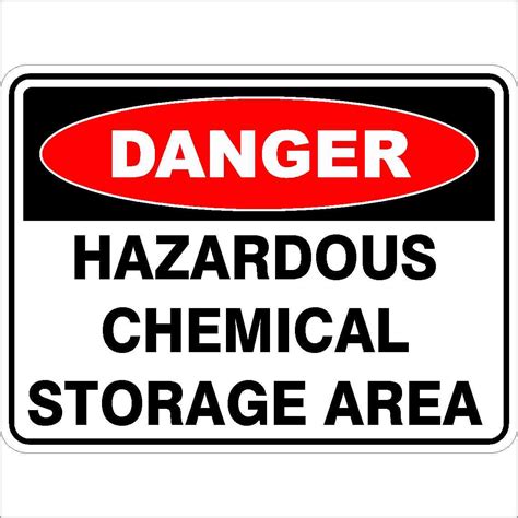 Danger Safety Signstickers Hazardous Chemical Storage Area