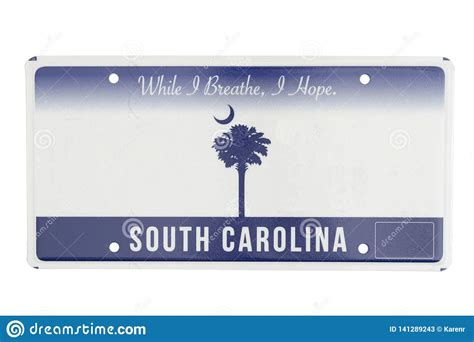 South Carolina Car License Plate Stock Illustration Illustration Of