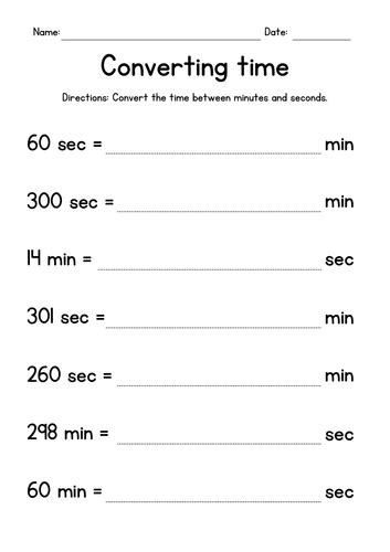 Converting Units Of Time Worksheets Teaching Resources