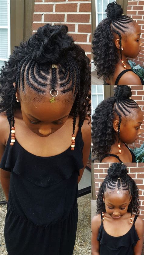 It is easier and quicker to braid in straight lines, so they are perfect for impatient this cool braided style for kids looks great on younger teenagers. Lovely Hairstyles for African American Little Girls | Musisi
