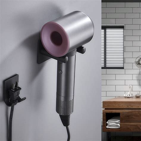 hair dryer holder wall mounted self adhesive stainless steel hair blow dryer rack organizer