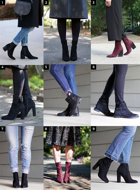 how to wear ankle boots with jeans dresses and wide leg pants niki whittle booties outfit