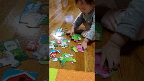 19 Months Old Baby Doing Puzzle From The Learning Journey Youtube