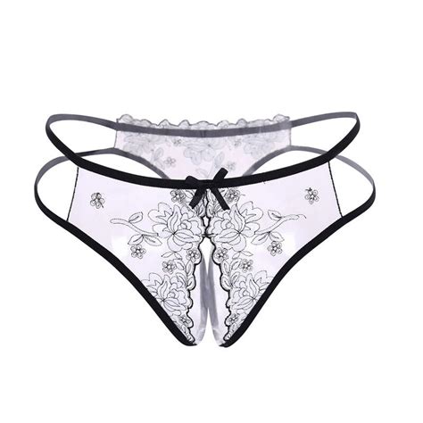 Female Intimates Sexy Underwear Lace Transparent Panties Women Thongs G String Embroidery