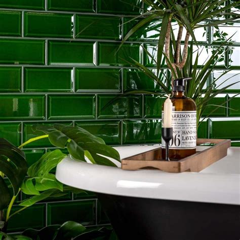 Victorian Green Metro Tiles Walls And Floors Green Bathroom Green