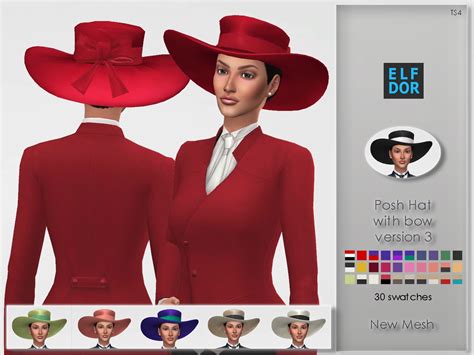 Posh Hat With Bow Version 3 At Elfdor Sims Sims 4 Updates