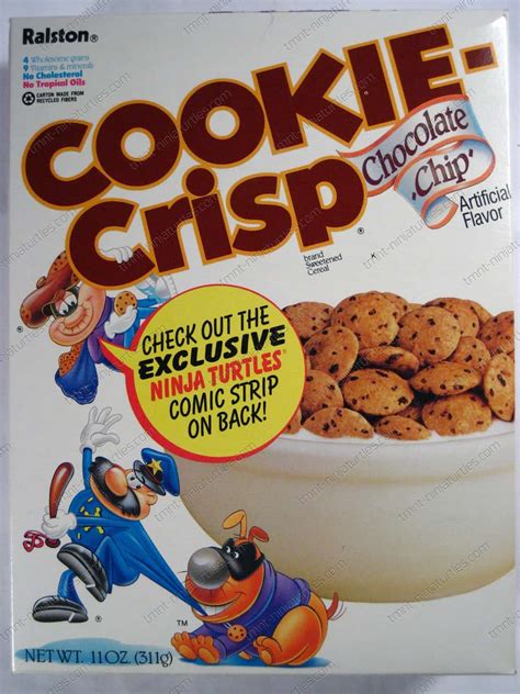 Cereal Items Cookie Crisp Cereal Box W Tmnt Comic Strip On Back