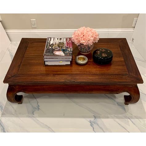 Chinese Ming Dynasty Style Coffee Table With Natural Patina And Chow