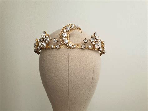 celestial star headpiece bridal tiara star moon halo crown etsy