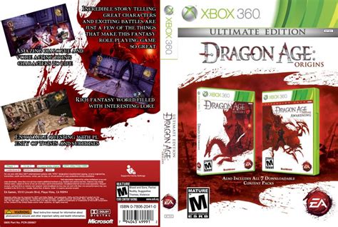 Dragon Age Origins Ultimate Edition Xbox 360 Game Covers Dragon