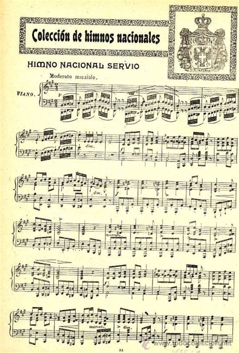 Himno Nacionalservio 1906 Partitura Hoja Revi Comprar Otras Revistas