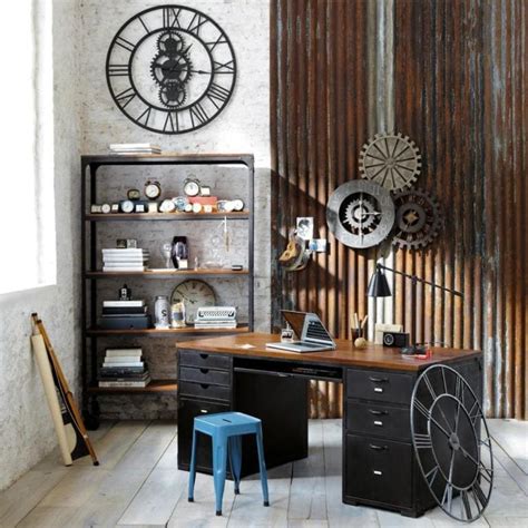 The perfect amalgamation of rustic style, history, imperfections and authenticity industrial wall decors do not need any body to speak for them. Home Office Wall Decor Rustic Industrial Mechanice Design ...