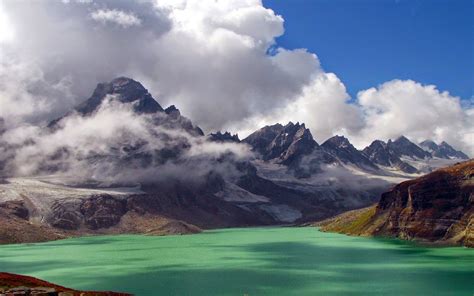 Landscape Nature Lake Mountain Clouds Pakistan Himalayas Summer