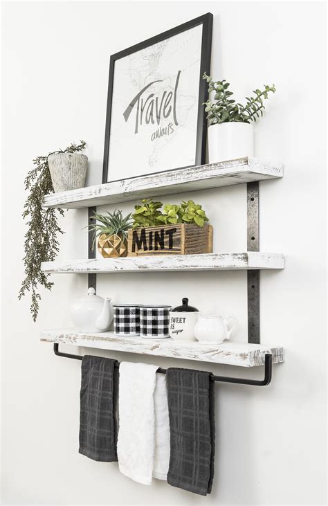 Brilliant Floating Shelf With Towel Rack Wood To Make Shelves