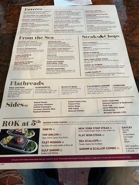 Menu at 5th Tavern Clarkston restaurant, Clarkston