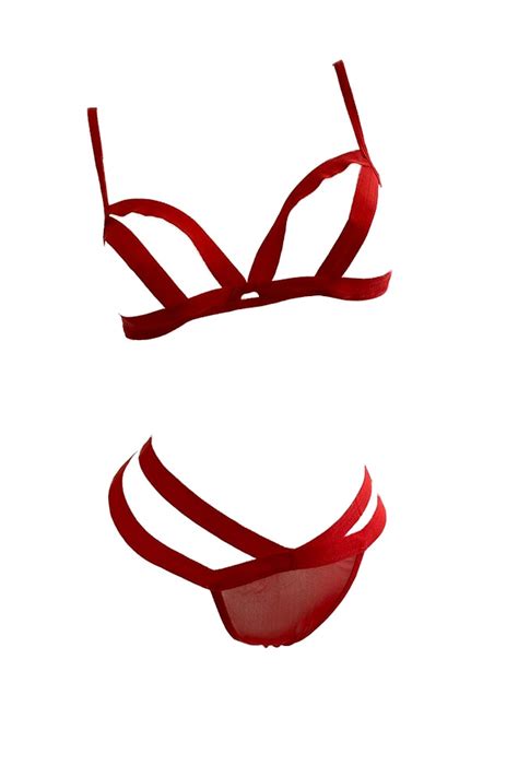 Set Lenjerie Sexy 2 Piese Sutien Si Chilot Tanga Efayn Ro Rosu Marimea M Emagro