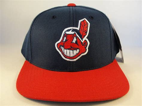 Cleveland Indians Mlb Vintage Chief Wahoo Snapback Hat Etsy