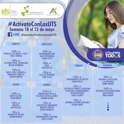 Actívate Con Las Uts Programación Del 18 Al 23 De Mayo Unidades Tecnológicas De Santander