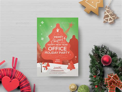 Office Holiday Party Flyer Template By Wutip2 Graphicriver