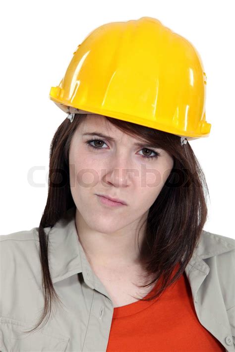 Confused Construction Worker Stock Image Colourbox