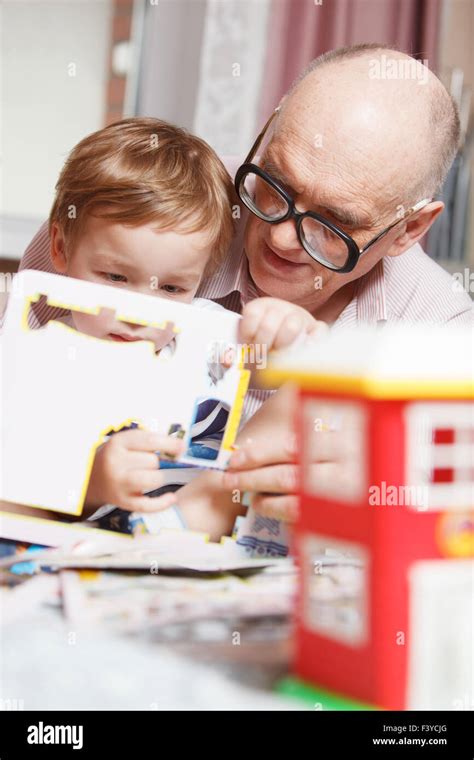 Grandpa And His Grandson Playing Stock Photo Alamy
