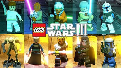 Lego Star Wars Iii The Clone Wars All Characters Showcase Youtube