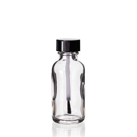 1 Ounce 30 Ml Clear Glass Bottle With Brush Cap Free Shipping