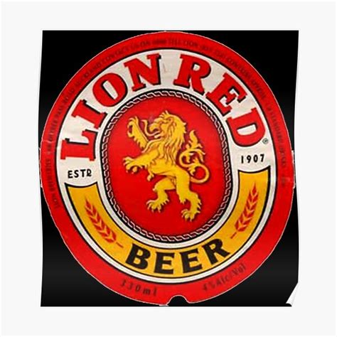 Lion Beer Logo Poster For Sale By Andrewaris Redbubble