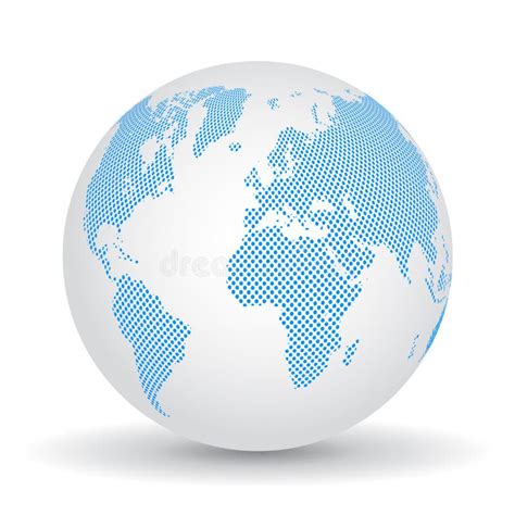 Blue Globes With Continents Vector Stock Illustration Illustration