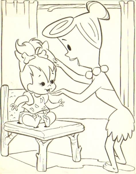 Wilma And Pebbles Coloring Page Cartoon Coloring Pages Coloring