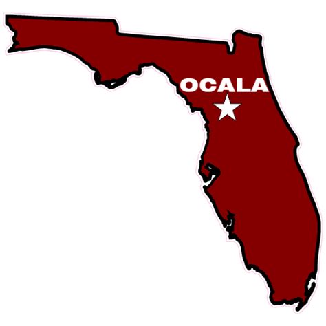 Custom Ocala Florida State Shaped Decal - Sticker Printing