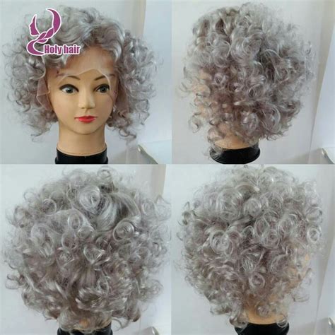 Hotsale Silver Grey Human Hair Wig Short Curly Bob Wigs 8a