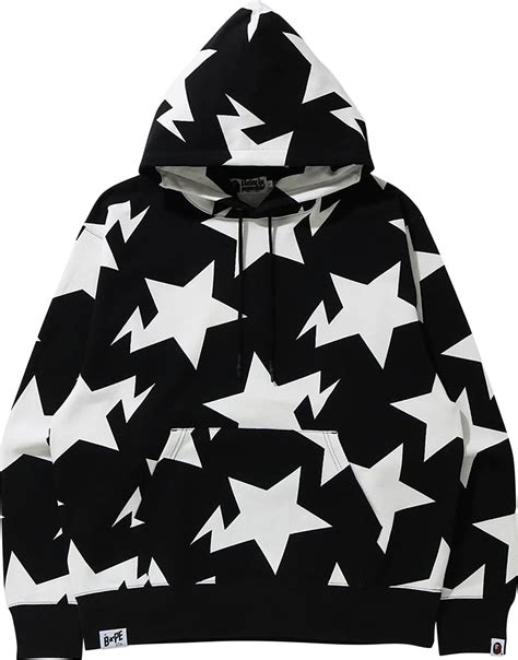 Buy Bape Relaxed Sta Pattern Pullover Hoodie Black 1g80 114 011