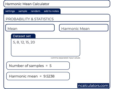 Harmonic Mean Calculator