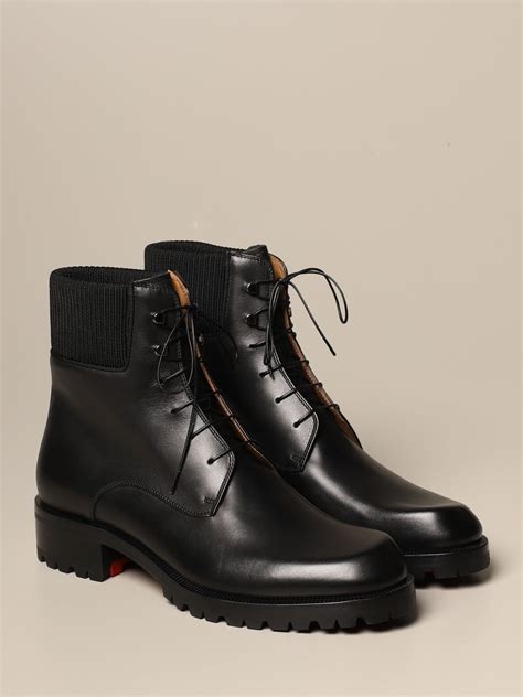 christian louboutin trapman leather ankle boot black boots christian louboutin 1180244