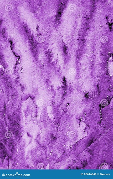 Abstract Lilac Watercolor On Paper Texture As Background Stock Photo