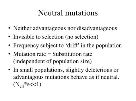 Ppt Neutral Mutations Powerpoint Presentation Free Download Id1901052