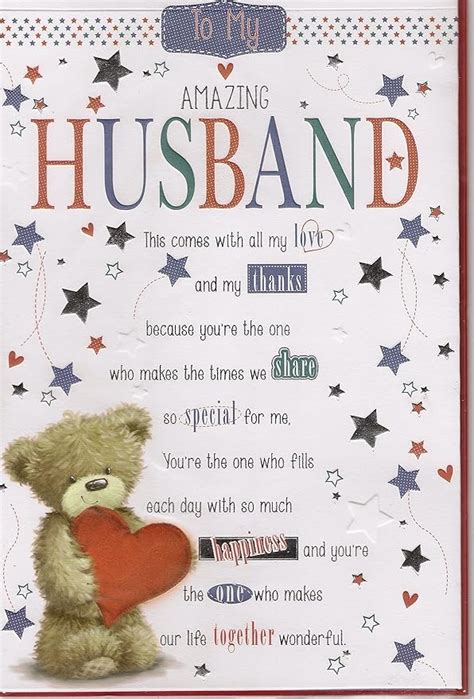 Husband Birthday Card Amazing Husband Card Love And Thanks Cute