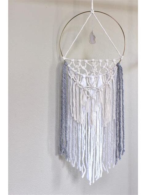 Large Macrame Dream Catcher With Crystal Bohemian Decor Etsy Dream