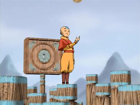 Avatar Aang Tossing A Ball Into The Air Lazily While Playing Airball