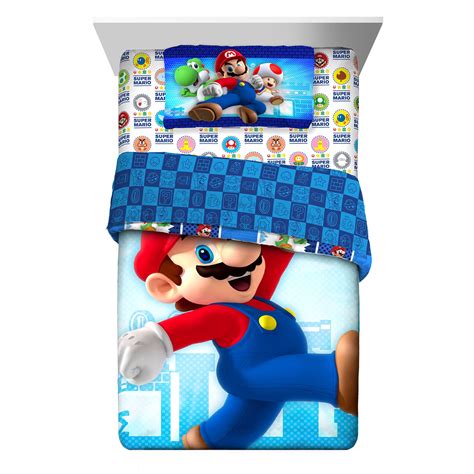 Super Mario Kids Twin Bed In A Bag Gaming Bedding Comforter And