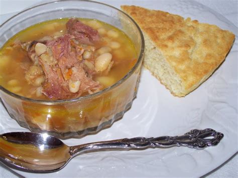 Great Northern White Bean And Ham Soup With Southern Corn Bread Delishably