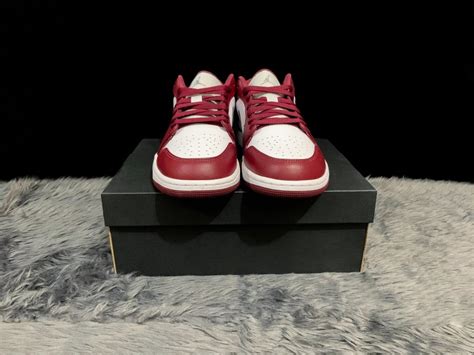 Jordan 1 Low Cherrywood Red Cement Grey Mens Fashion Footwear