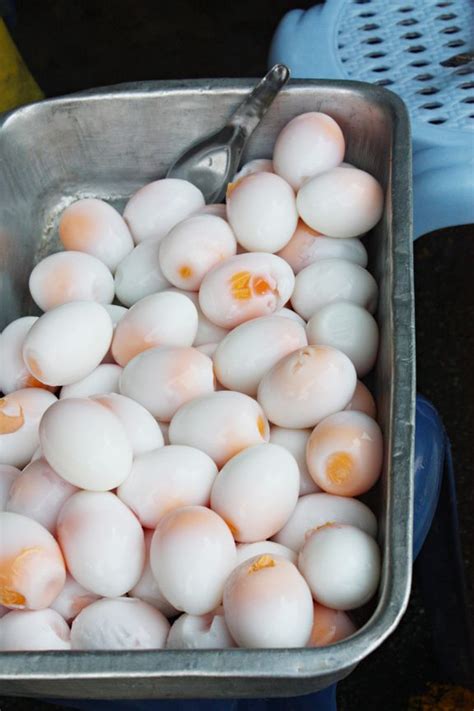 Medium-Boiled Eggs, a rice noodle-curry shop, Chatuchak market | Medium boiled eggs, Duck eggs