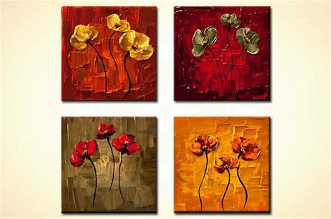 Buy Multi Panel Small Floral Paintings 6139