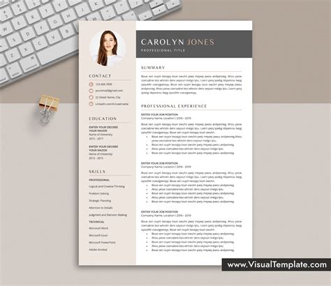 2023 2024 Pre Formatted Resume Template With Resume Icons Fonts And