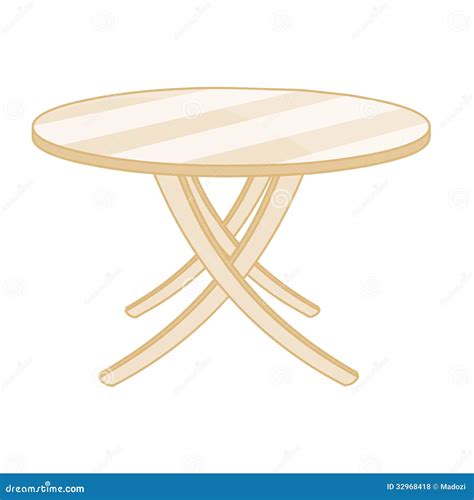 Wooden Round Table Isolated Illustration Cartoon Vector Cartoondealer