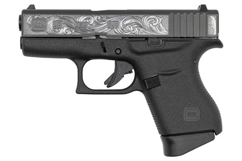 Glock 43 9mm Single Stack Pistol With Custom Engraved Slide Made In