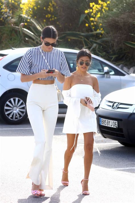 Kendall Jenner And Kourtney Kardashian Out In Antibes
