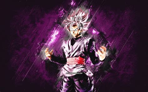 Black Goku Dragon Ball Portrait Purple Stone Background Dragon Ball
